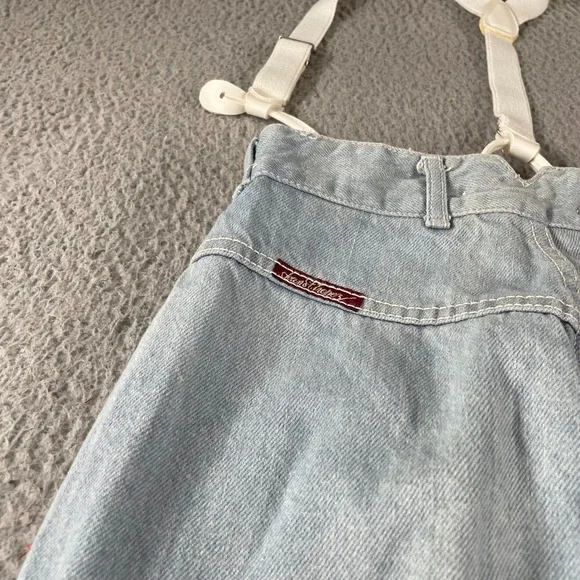 Vintage 70s Womens Pleated Jeans Suspender High Waist Fits 26x28 USA RARE *Read - Picture 14 of 15